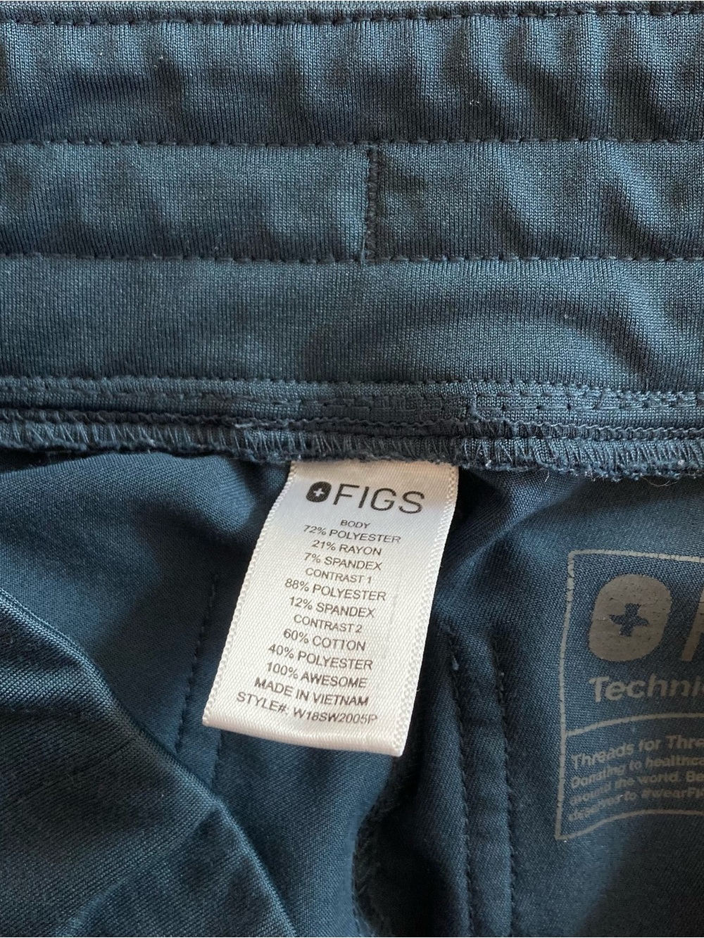 FIGS Technical Zamora Jogger Navy Scrub Pants XXS Petite W18SW2005P - Picture 8 of 12